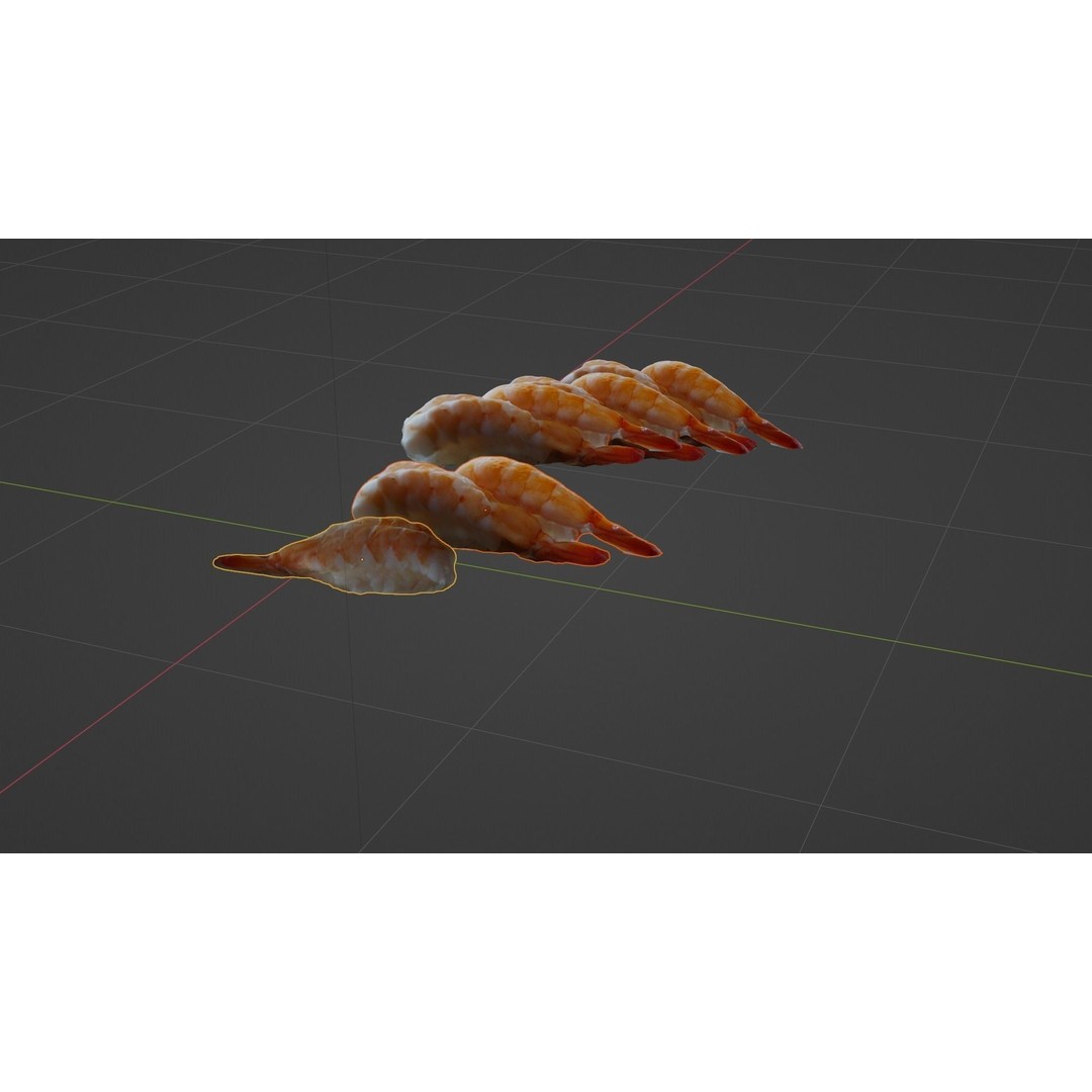 Sushi Delight 3D Model – Low Poly PBR Shrimp Nigiri, FBX - View 37