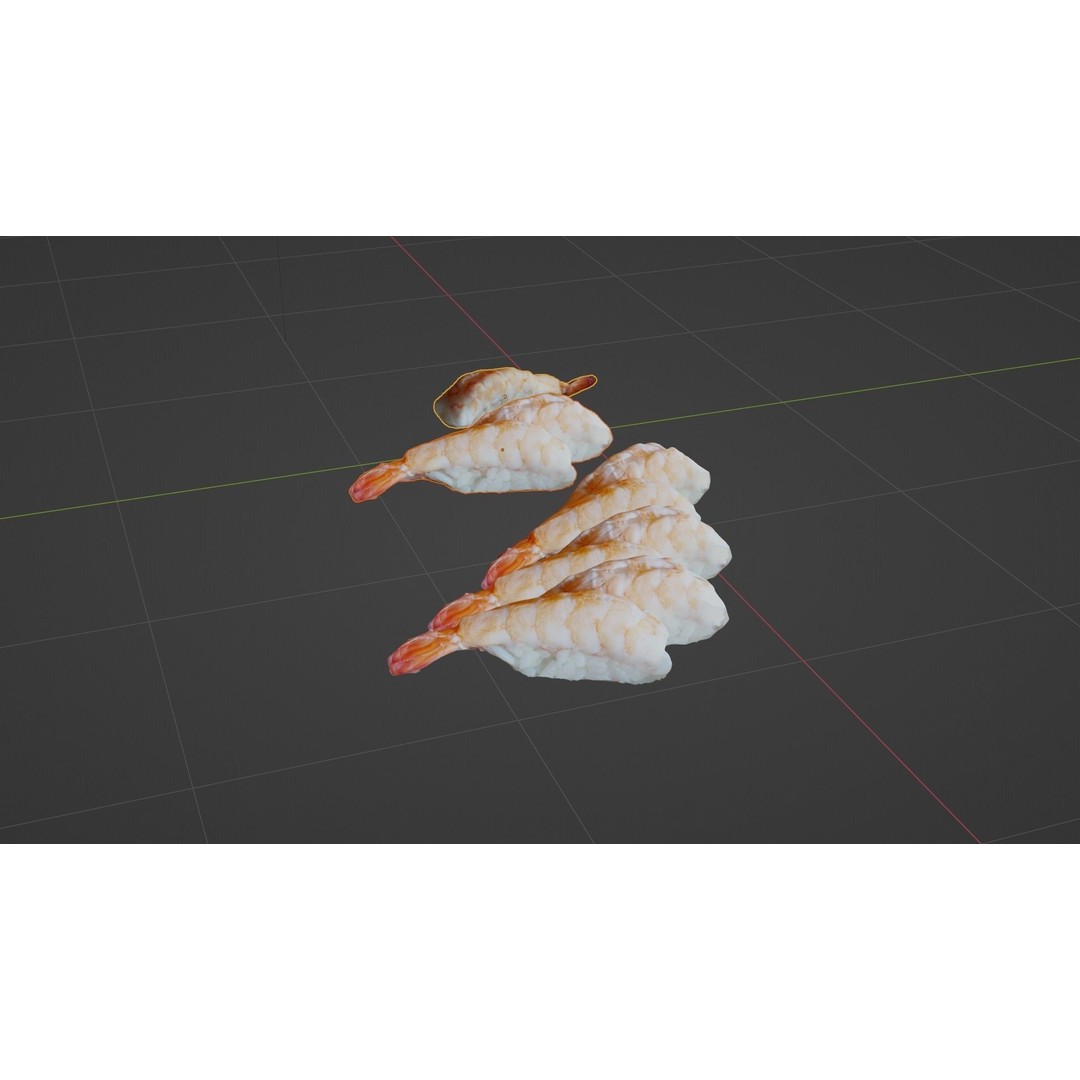 Sushi Delight 3D Model – Low Poly PBR Shrimp Nigiri, FBX - View 41