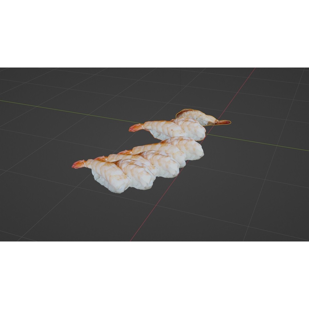 Sushi Delight 3D Model – Low Poly PBR Shrimp Nigiri, FBX - View 42