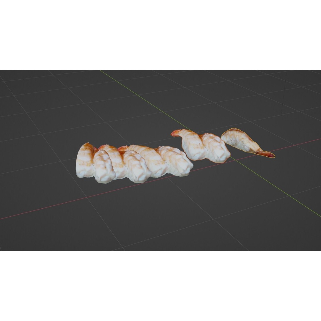 Sushi Delight 3D Model – Low Poly PBR Shrimp Nigiri, FBX - View 43