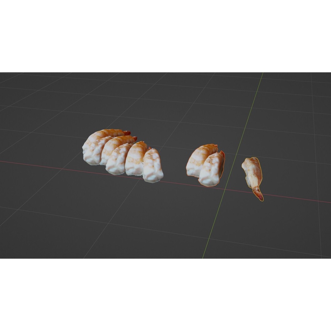 Sushi Delight 3D Model – Low Poly PBR Shrimp Nigiri, FBX - View 44