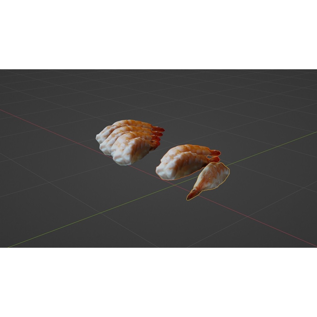 Sushi Delight 3D Model – Low Poly PBR Shrimp Nigiri, FBX - View 45