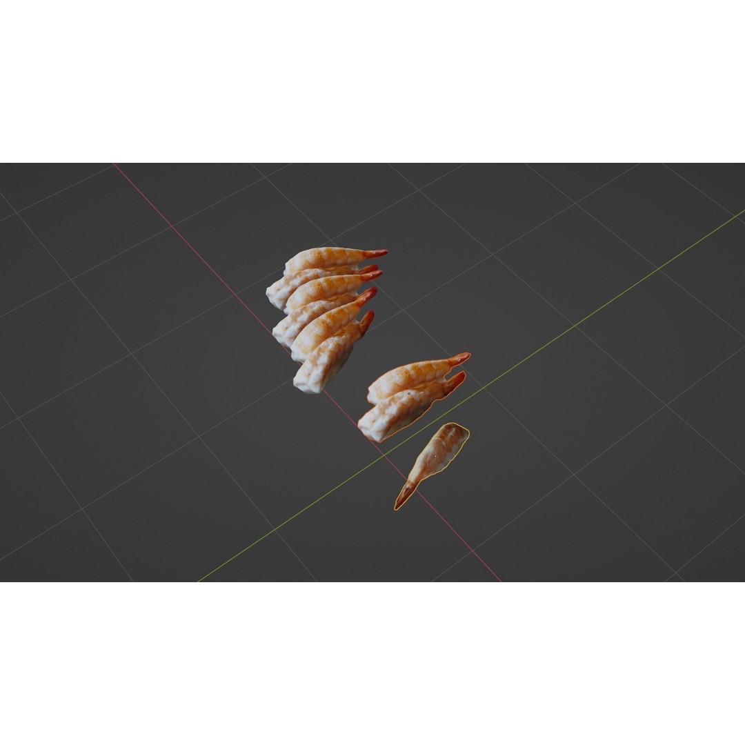 Sushi Delight 3D Model – Low Poly PBR Shrimp Nigiri, FBX - View 46