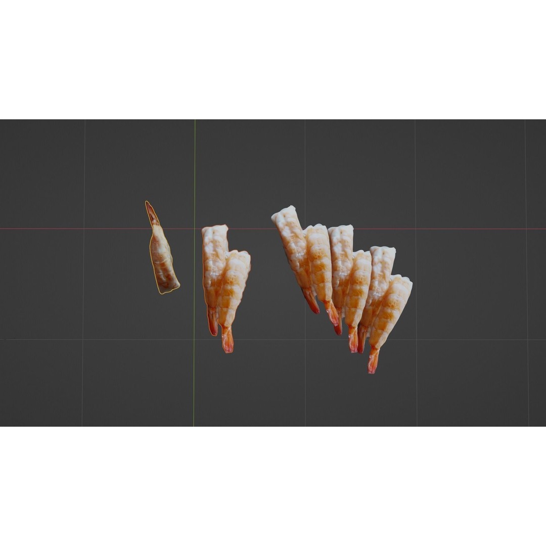 Sushi Delight 3D Model – Low Poly PBR Shrimp Nigiri, FBX - View 47