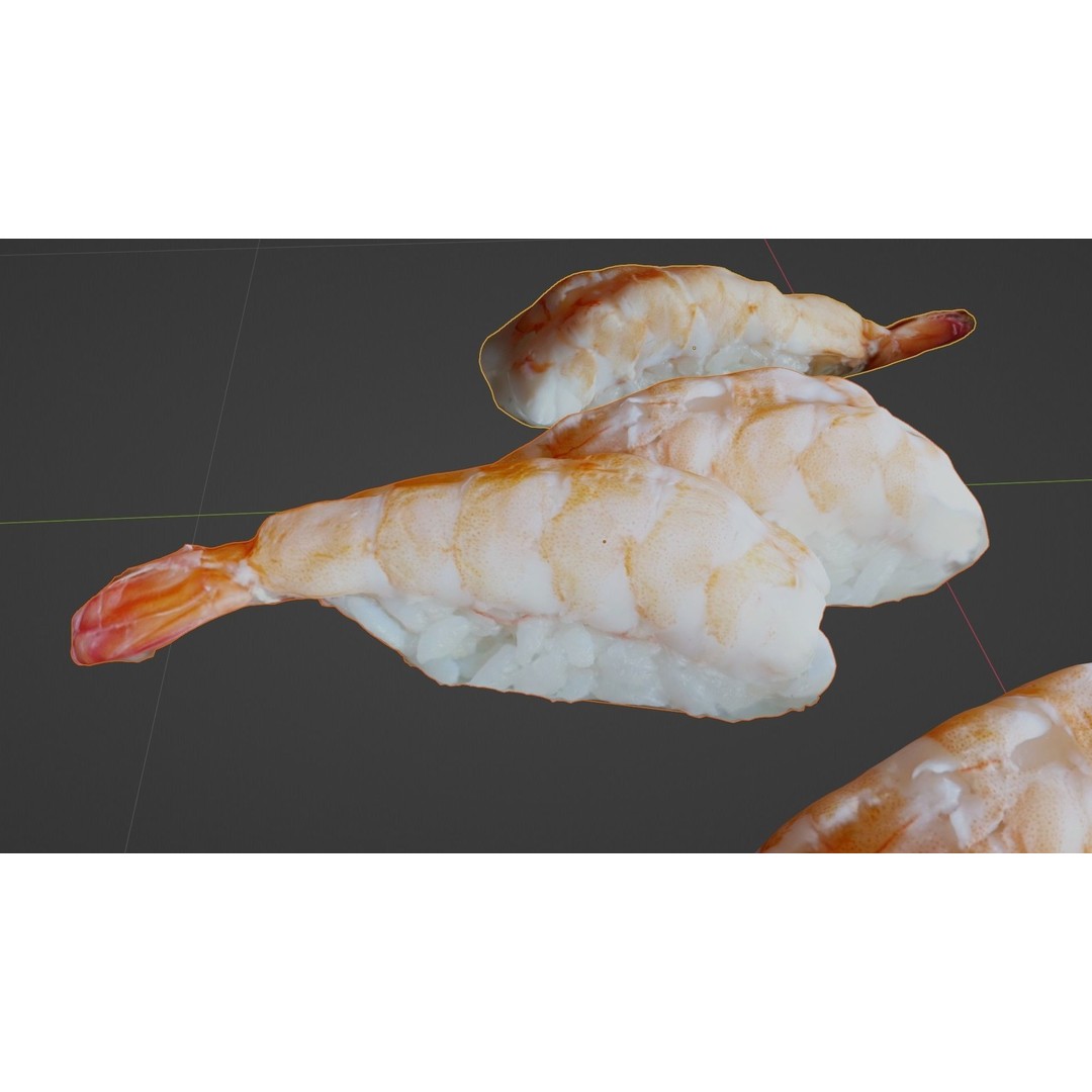 Sushi Delight 3D Model – Low Poly PBR Shrimp Nigiri, FBX - View 49
