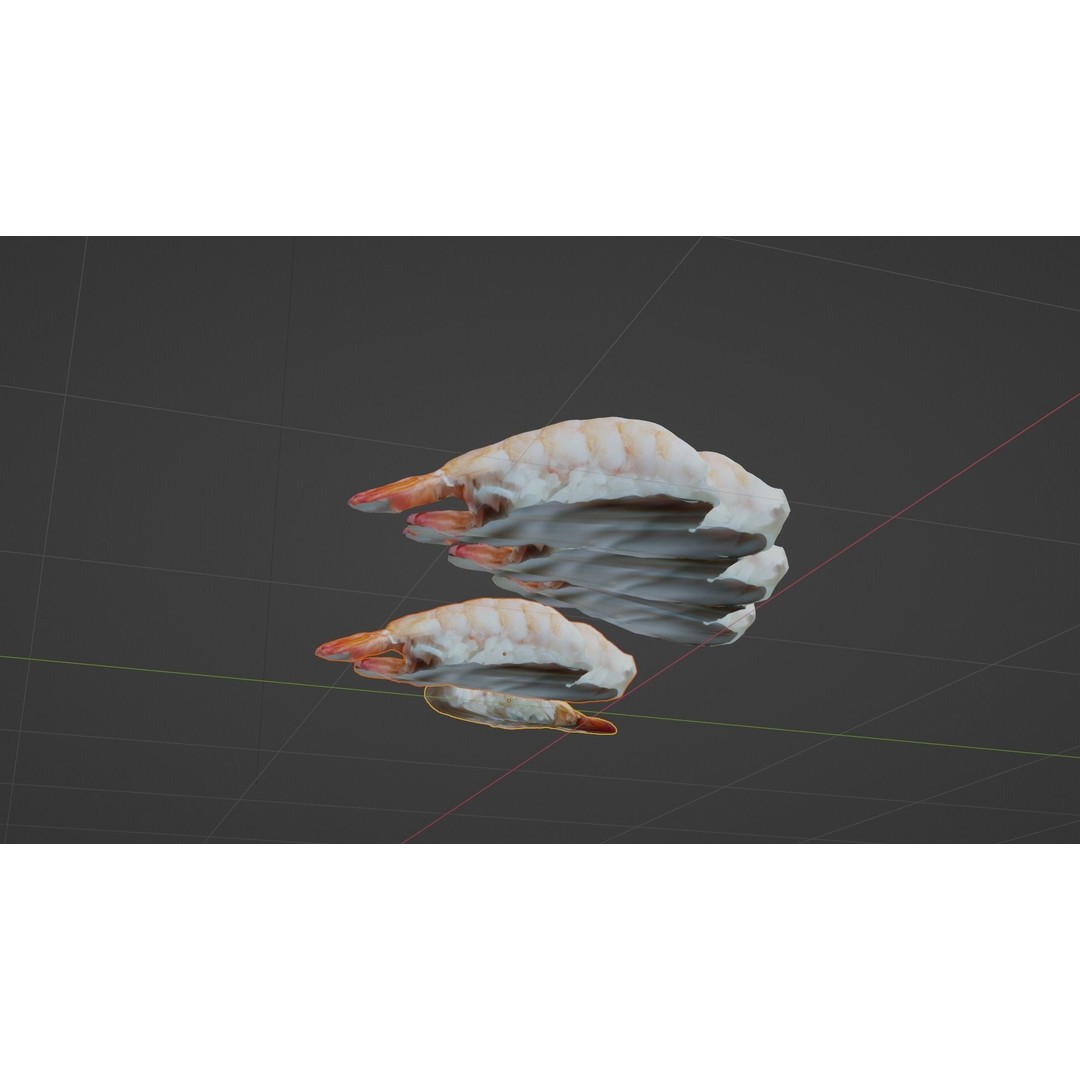 Sushi Delight 3D Model – Low Poly PBR Shrimp Nigiri, FBX - View 62