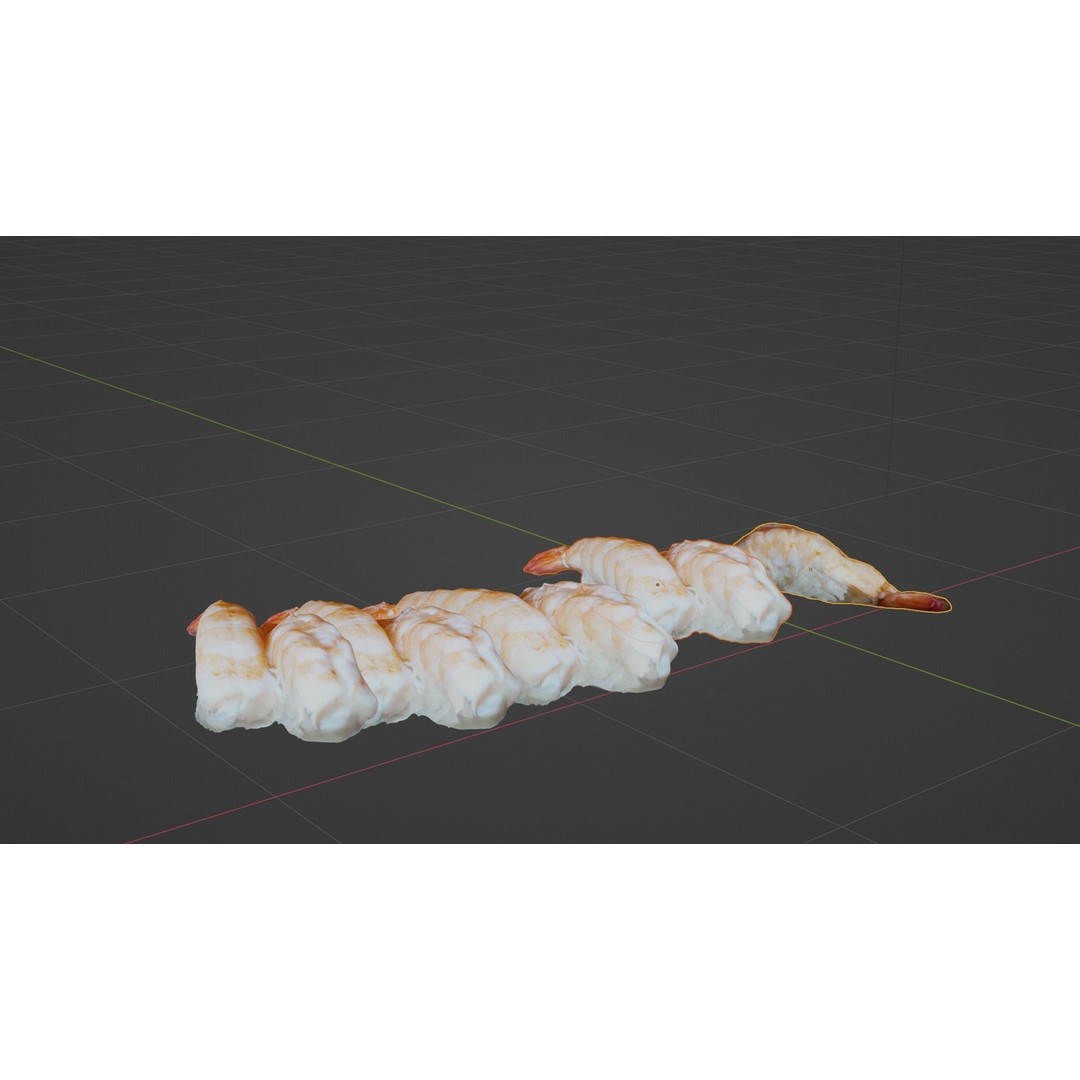 Sushi Delight 3D Model – Low Poly PBR Shrimp Nigiri, FBX - View 64