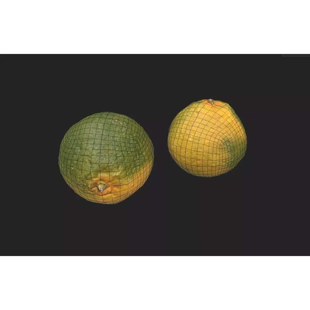 Tangerine 3D Model – Low Poly Game Asset, FBX, PBR Textures - View 3