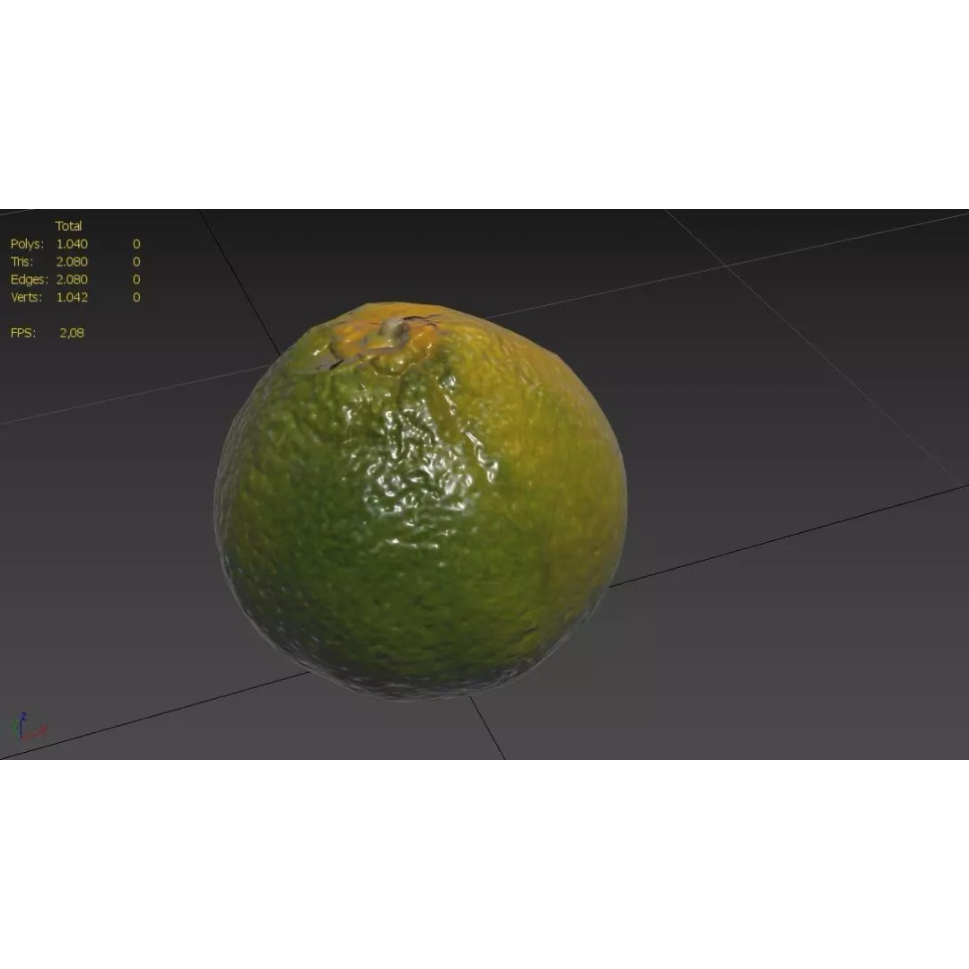 Tangerine 3D Model – Low Poly Game Asset, FBX, PBR Textures - View 4