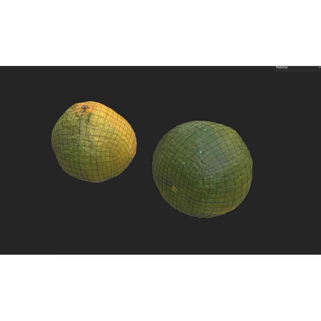 Tangerine 3D Model – Low Poly Game Asset, FBX, PBR Textures - View 8