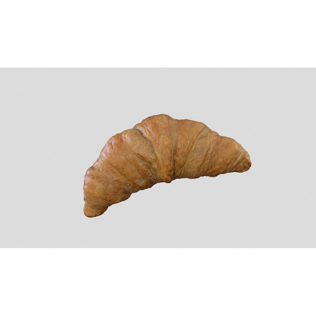 Croissant 3D Model – Low Poly Photoscan Asset, FBX & OBJ - View 3