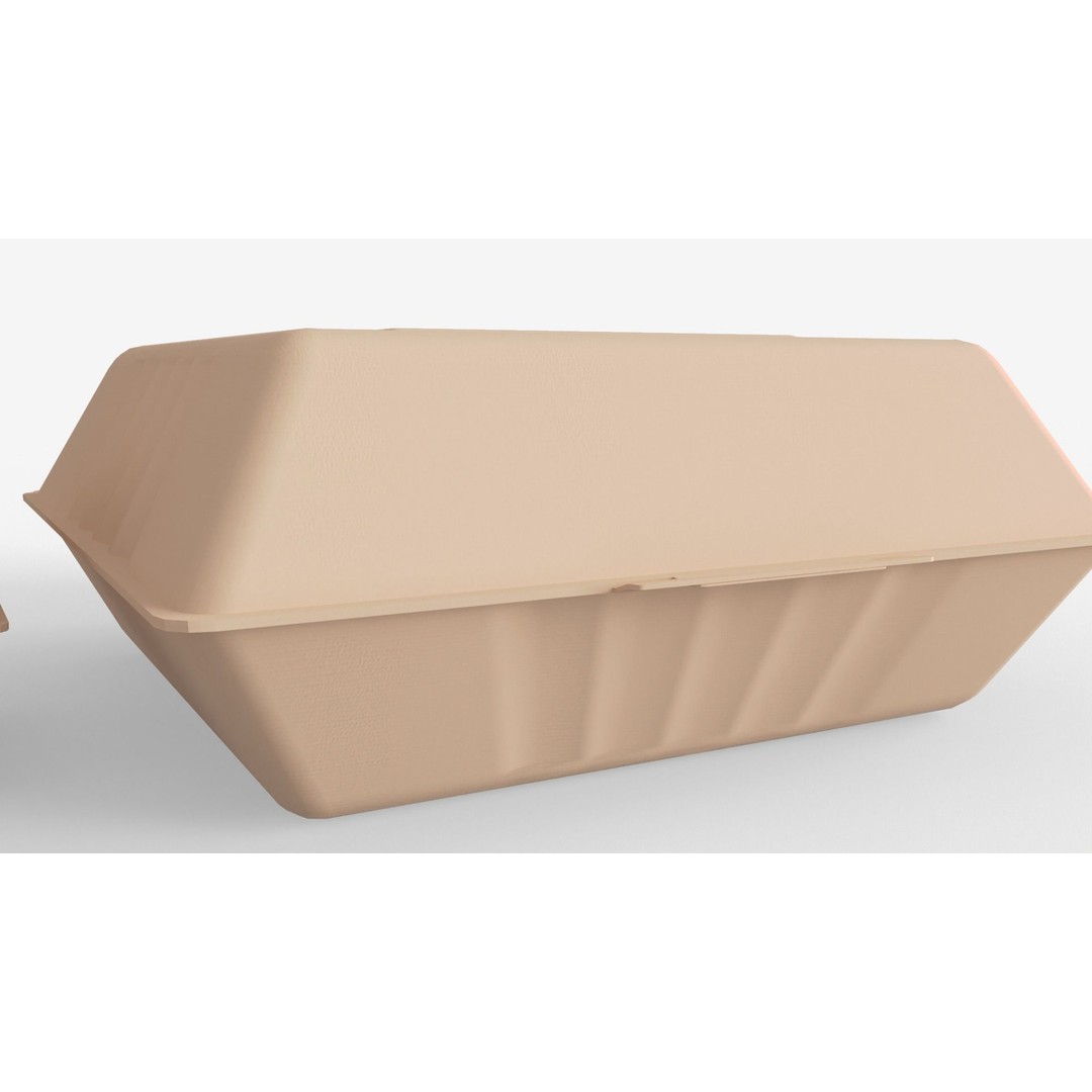 Biodegradable Food Containers 3D Model – Cardboard Box, PBR Textures, FBX - View 11