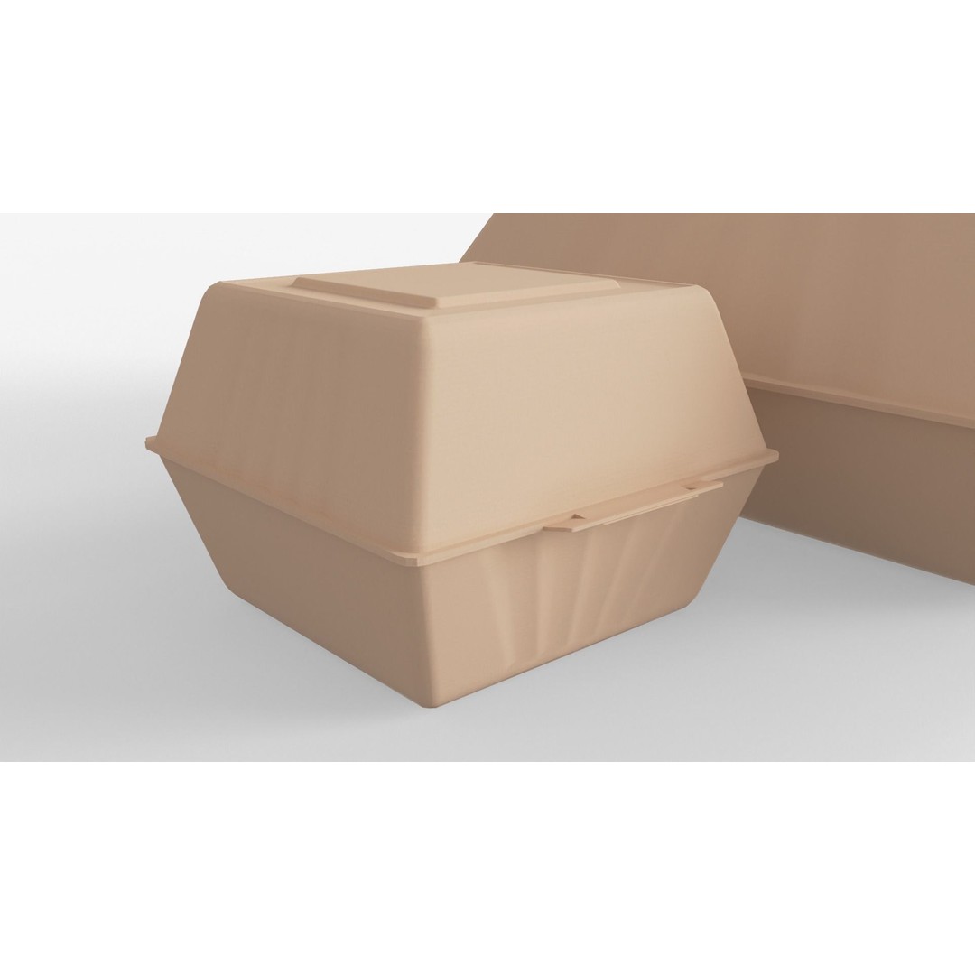Biodegradable Food Containers 3D Model – Cardboard Box, PBR Textures, FBX - View 12
