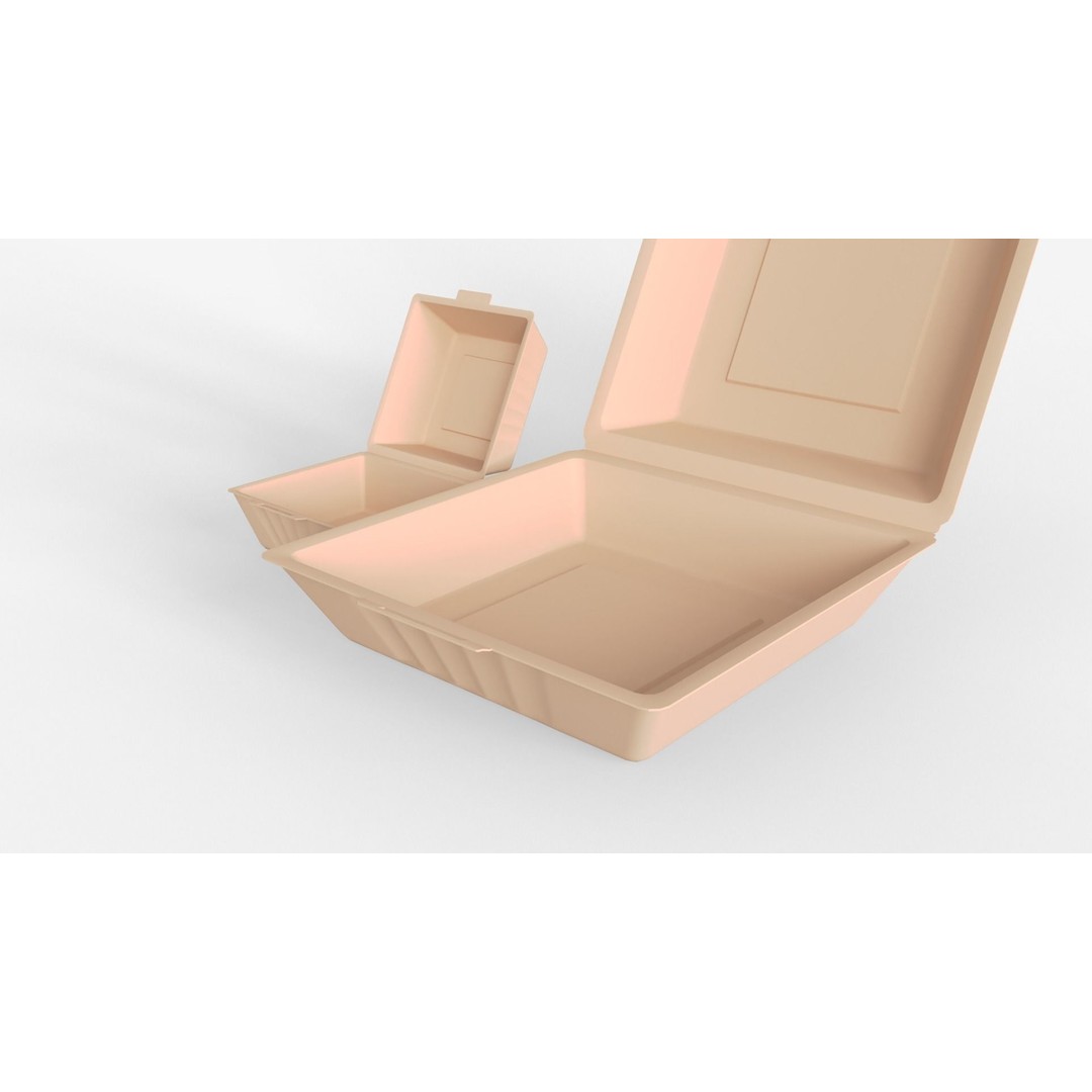 Biodegradable Food Containers 3D Model – Cardboard Box, PBR Textures, FBX - View 16