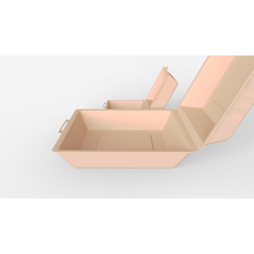Biodegradable Food Containers 3D Model – Cardboard Box, PBR Textures, FBX - View 17