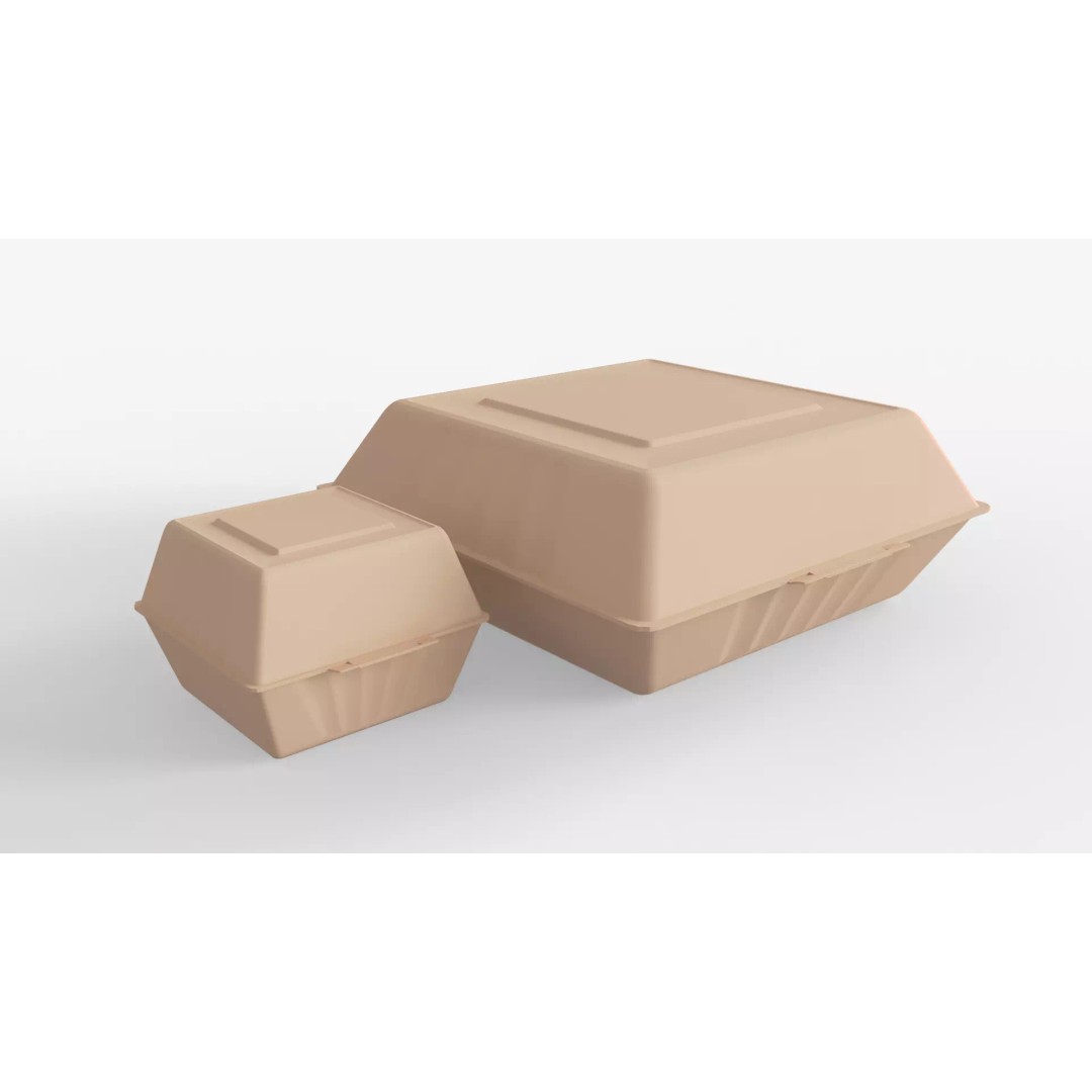 Biodegradable Food Containers 3D Model – Cardboard Box, PBR Textures, FBX - View 2