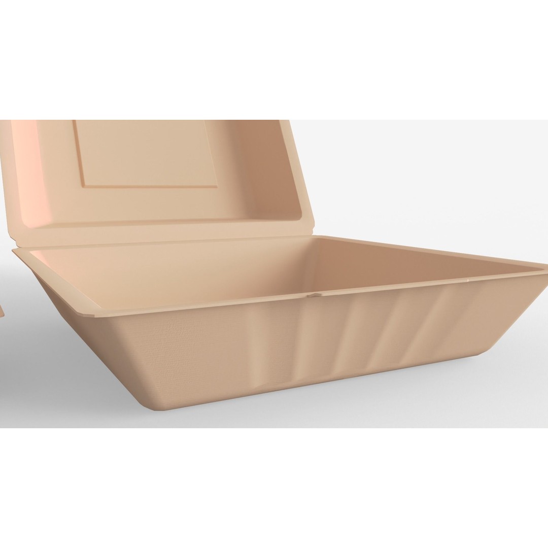 Biodegradable Food Containers 3D Model – Cardboard Box, PBR Textures, FBX - View 20