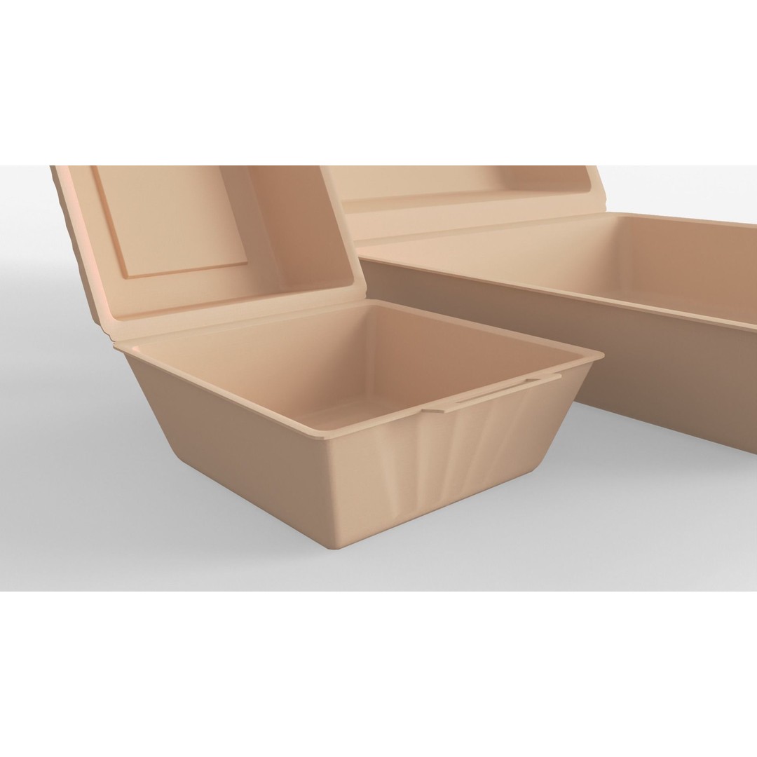Biodegradable Food Containers 3D Model – Cardboard Box, PBR Textures, FBX - View 21