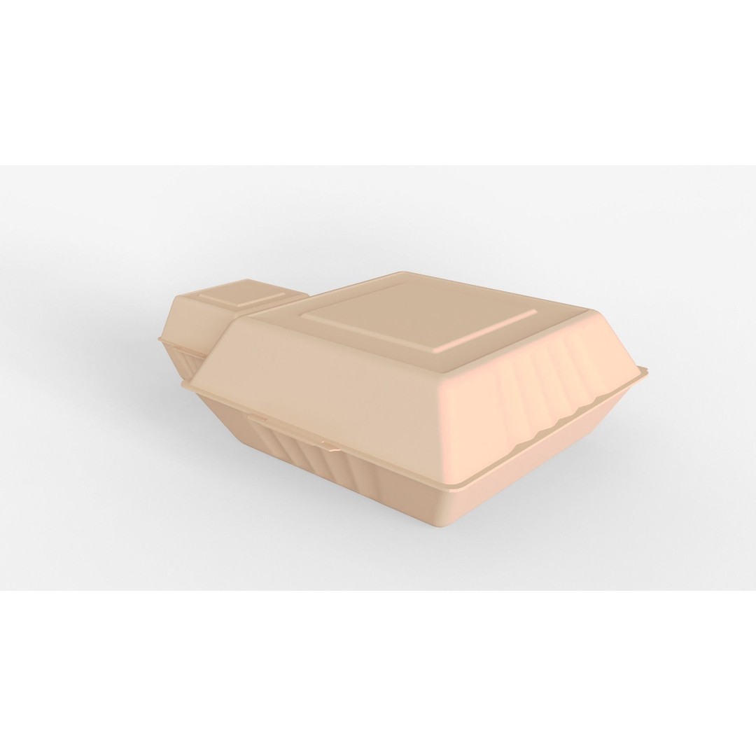Biodegradable Food Containers 3D Model – Cardboard Box, PBR Textures, FBX - View 5