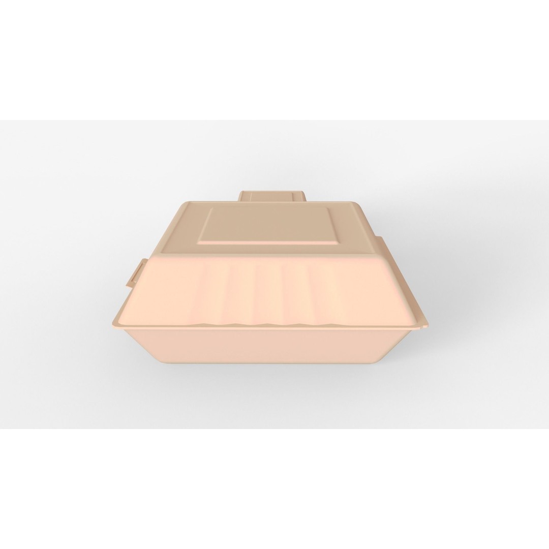 Biodegradable Food Containers 3D Model – Cardboard Box, PBR Textures, FBX - View 6
