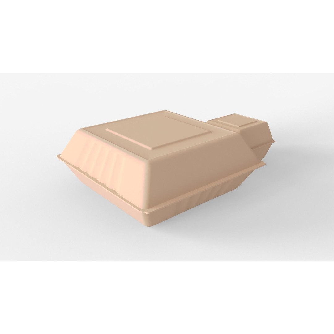 Biodegradable Food Containers 3D Model – Cardboard Box, PBR Textures, FBX - View 7