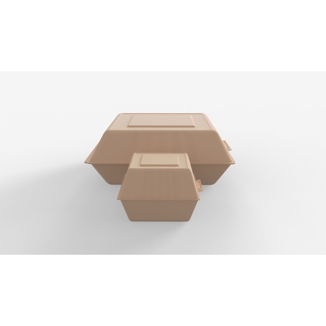 Biodegradable Food Containers 3D Model – Cardboard Box, PBR Textures, FBX - View 9