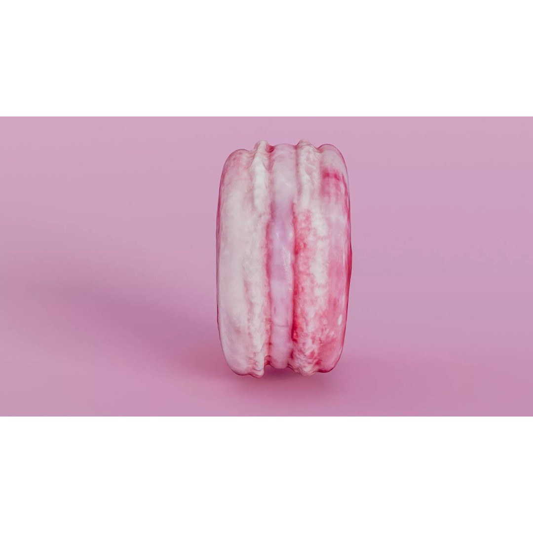 Pink Macaron 3D Model – Low Poly Photogrammetry PBR Asset, FBX - View 10