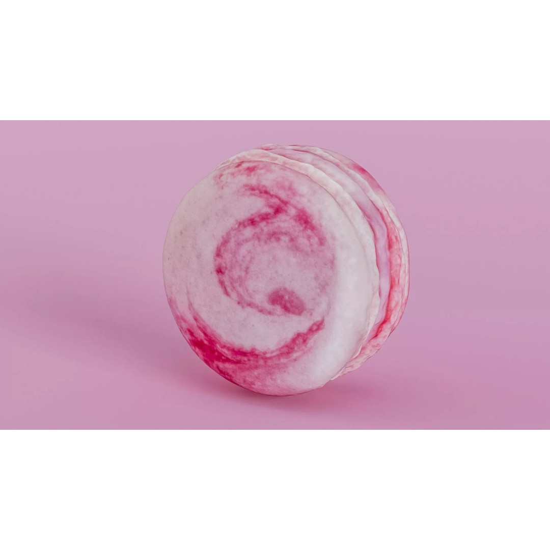 Pink Macaron 3D Model – Low Poly Photogrammetry PBR Asset, FBX - View 11