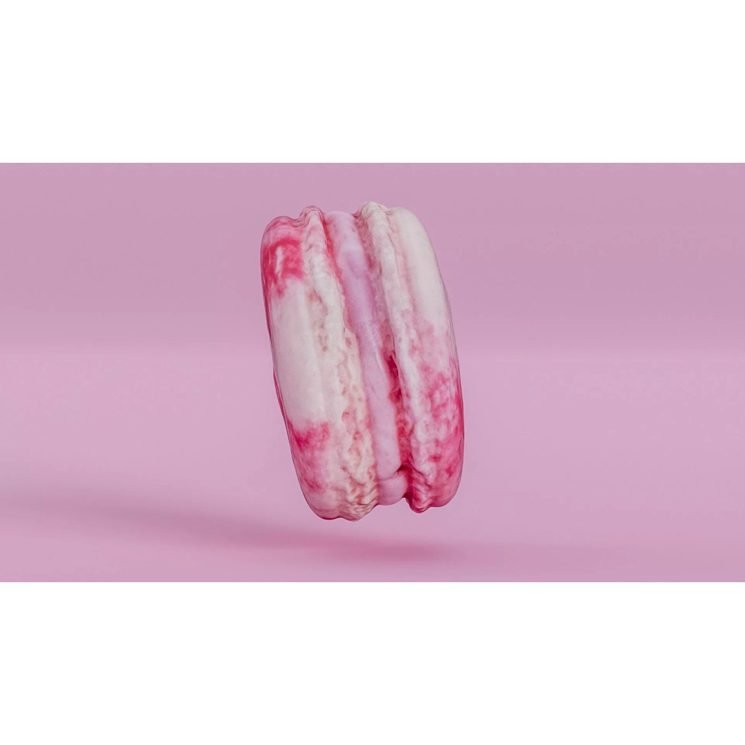 Pink Macaron 3D Model – Low Poly Photogrammetry PBR Asset, FBX - View 15