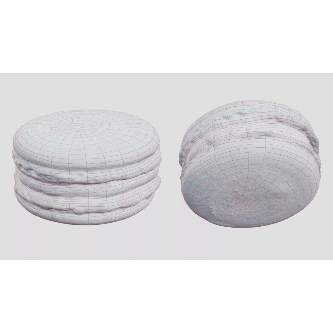 Pink Macaron 3D Model – Low Poly Photogrammetry PBR Asset, FBX - View 4