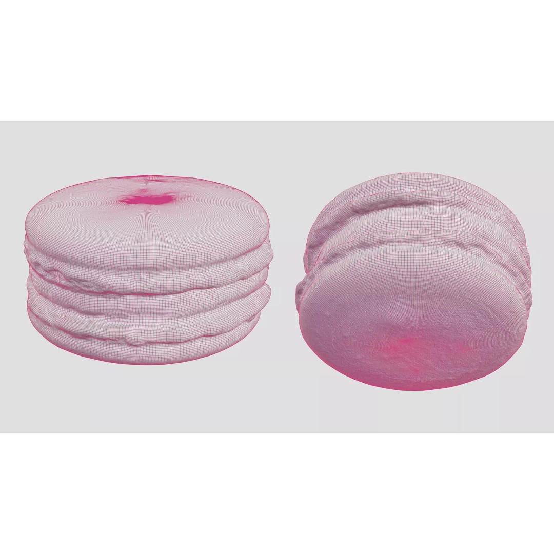 Pink Macaron 3D Model – Low Poly Photogrammetry PBR Asset, FBX - View 5