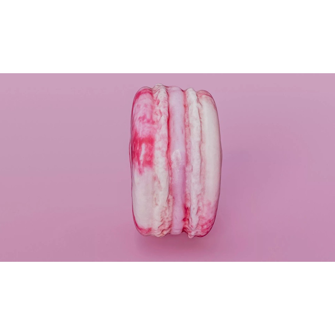 Pink Macaron 3D Model – Low Poly Photogrammetry PBR Asset, FBX - View 6