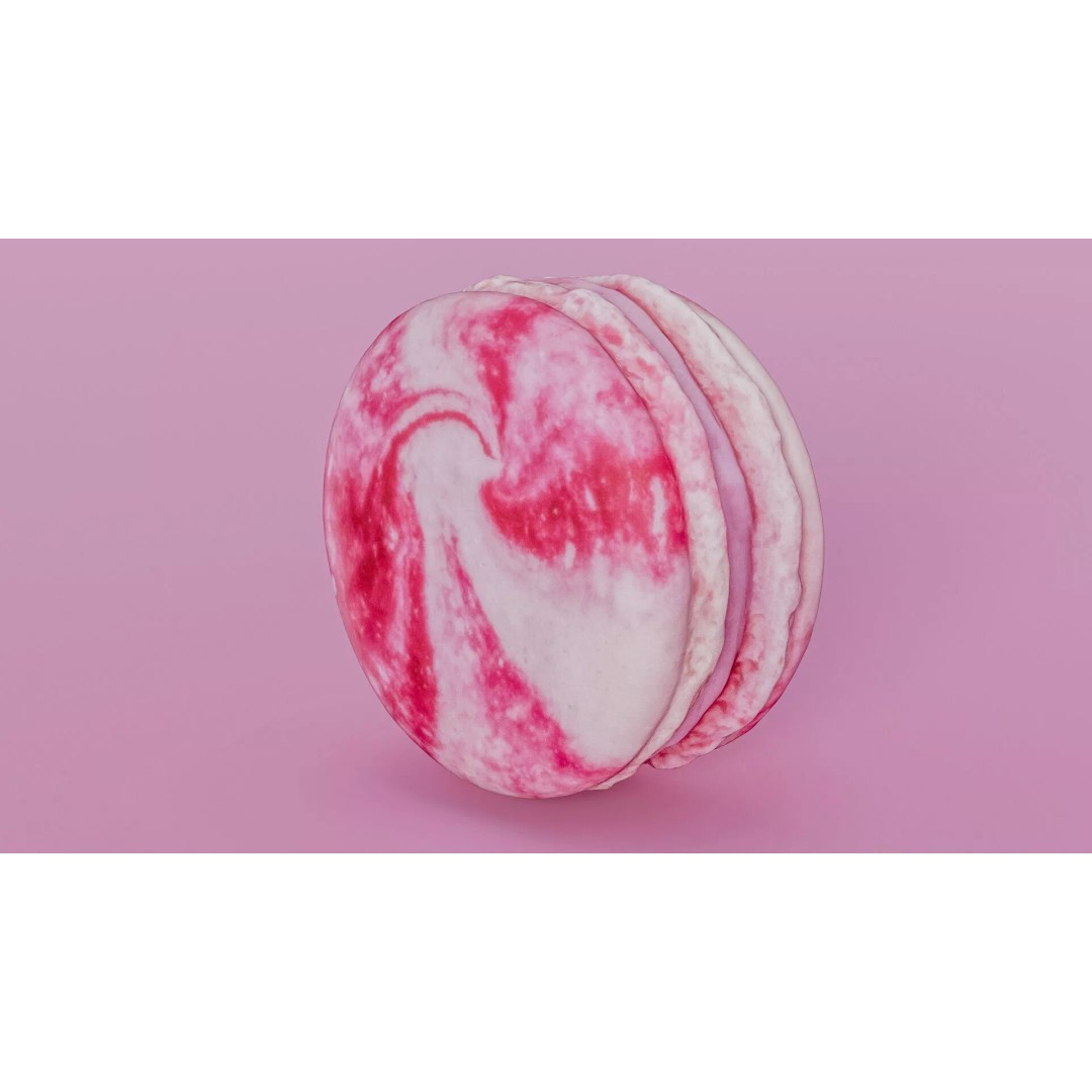 Pink Macaron 3D Model – Low Poly Photogrammetry PBR Asset, FBX - View 7