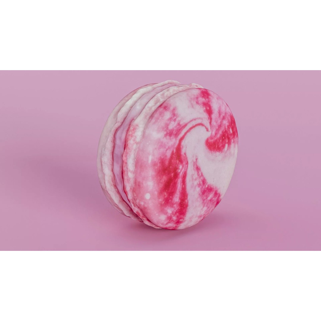 Pink Macaron 3D Model – Low Poly Photogrammetry PBR Asset, FBX - View 9