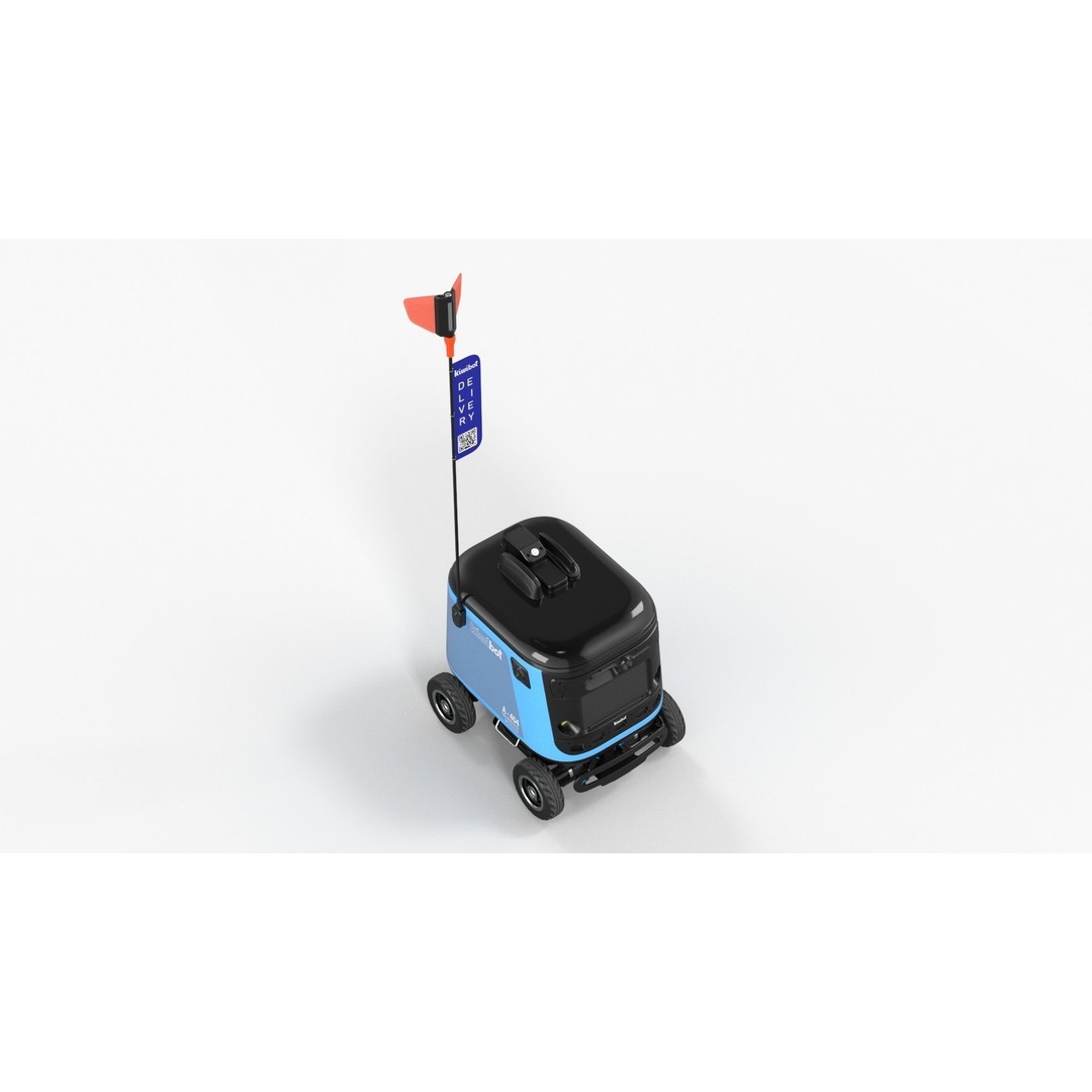 Sleeping Delivery Robot Kiwibot Cyan 3D Model – PBR Textured, Game-Ready Formats - View 10