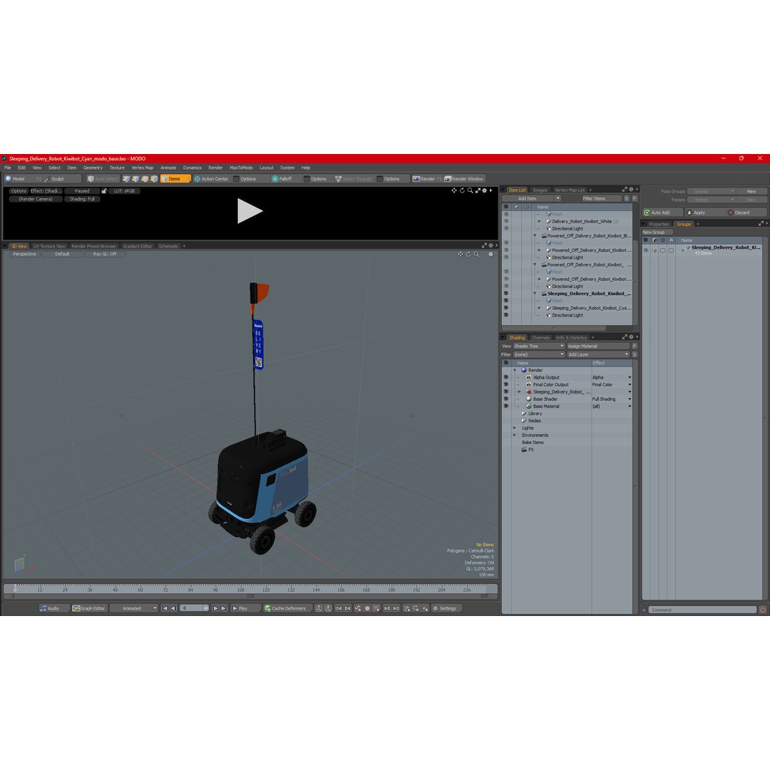Sleeping Delivery Robot Kiwibot Cyan 3D Model – PBR Textured, Game-Ready Formats - View 30