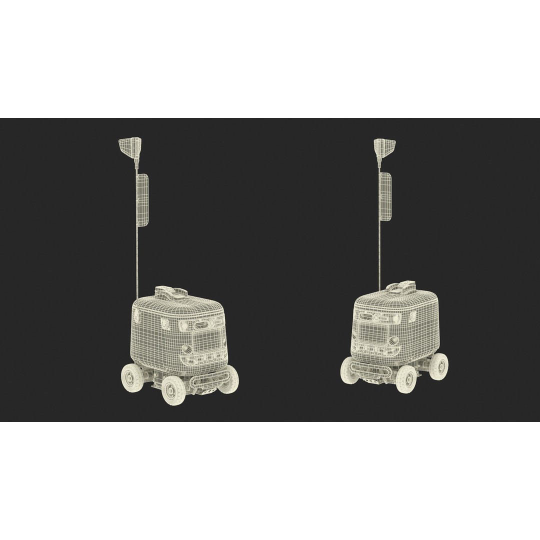 Sleeping Delivery Robot Kiwibot Cyan 3D Model – PBR Textured, Game-Ready Formats - View 31