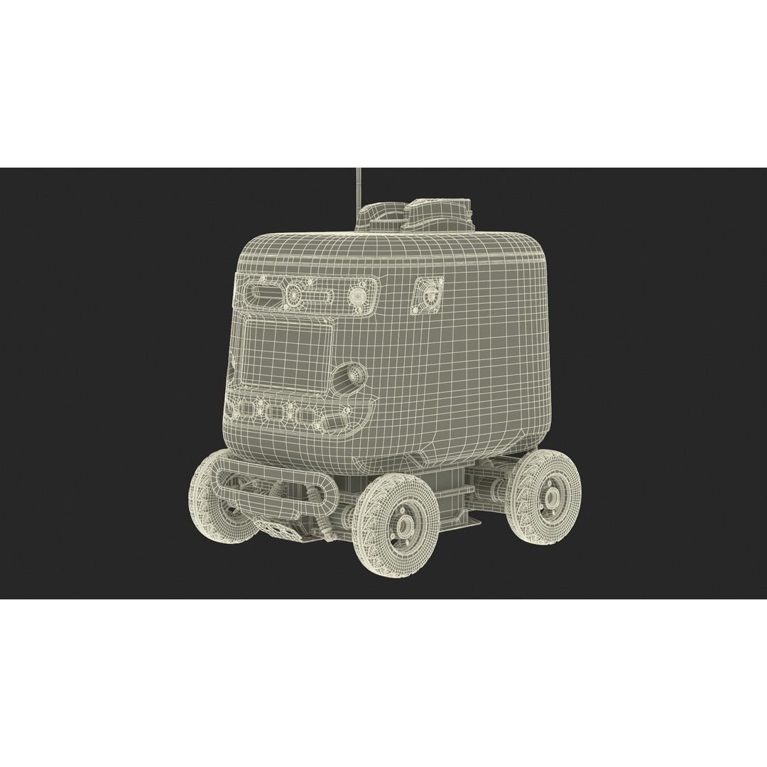 Sleeping Delivery Robot Kiwibot Cyan 3D Model – PBR Textured, Game-Ready Formats - View 33