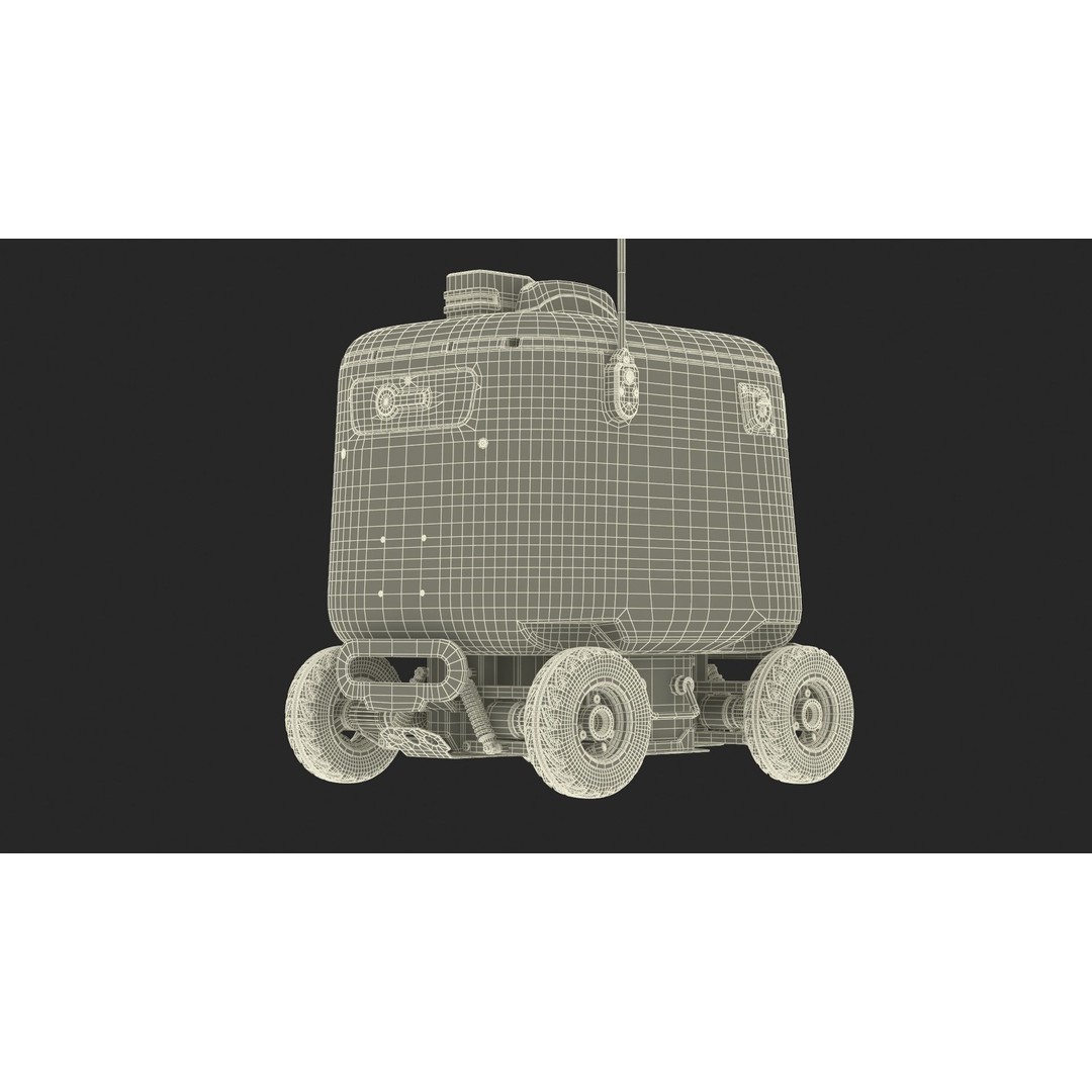 Sleeping Delivery Robot Kiwibot Cyan 3D Model – PBR Textured, Game-Ready Formats - View 35