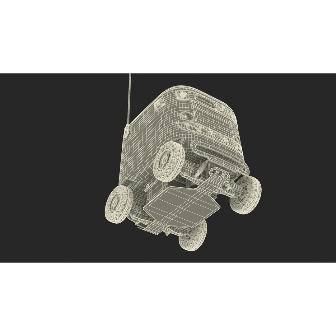Sleeping Delivery Robot Kiwibot Cyan 3D Model – PBR Textured, Game-Ready Formats - View 36