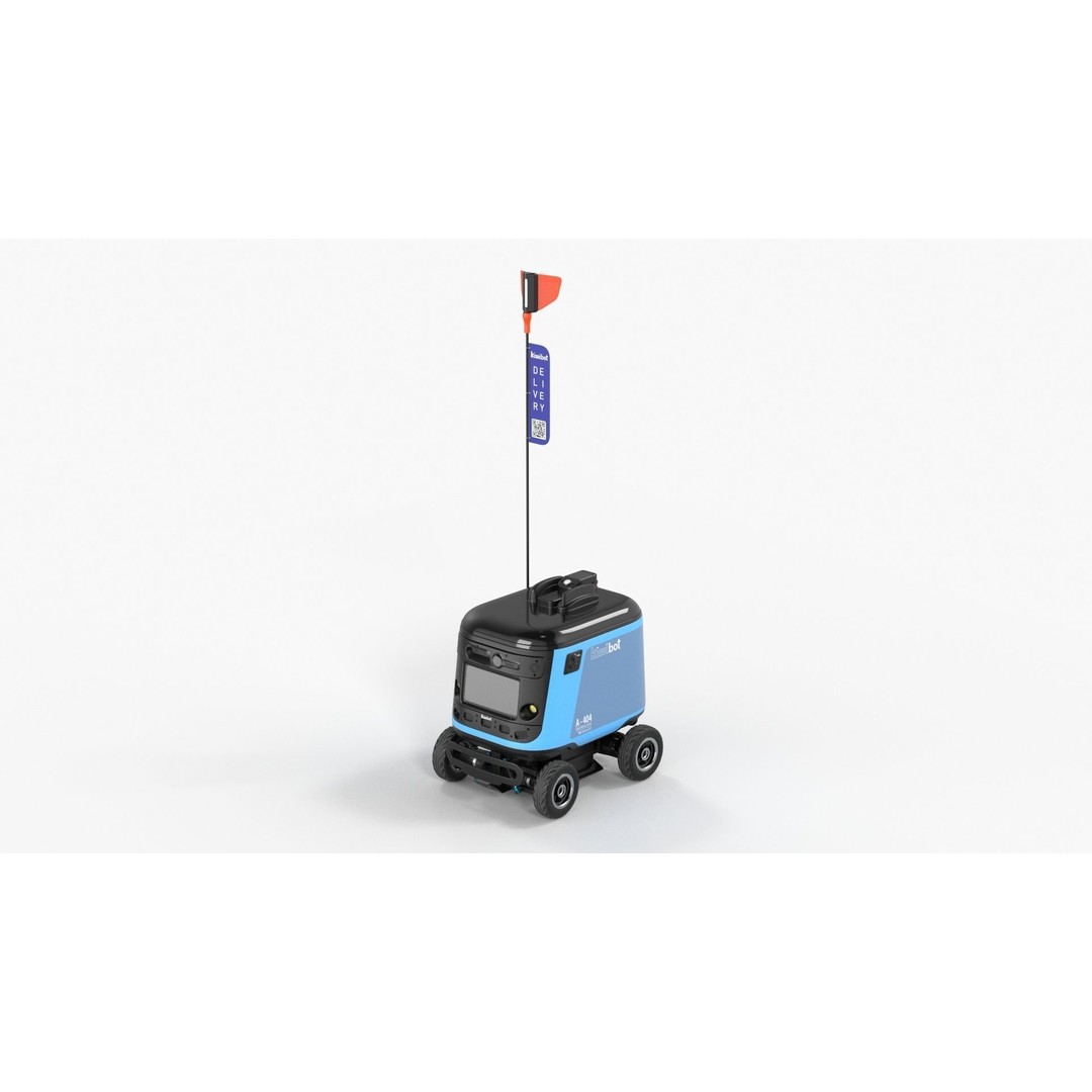 Sleeping Delivery Robot Kiwibot Cyan 3D Model – PBR Textured, Game-Ready Formats - View 8