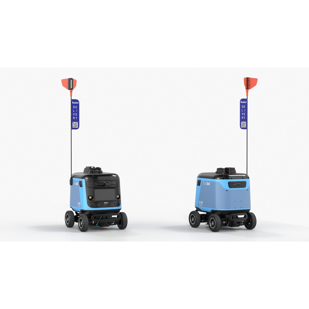 Sleeping Delivery Robot Kiwibot Cyan 3D Model – PBR Textured, Game-Ready Formats - View 9