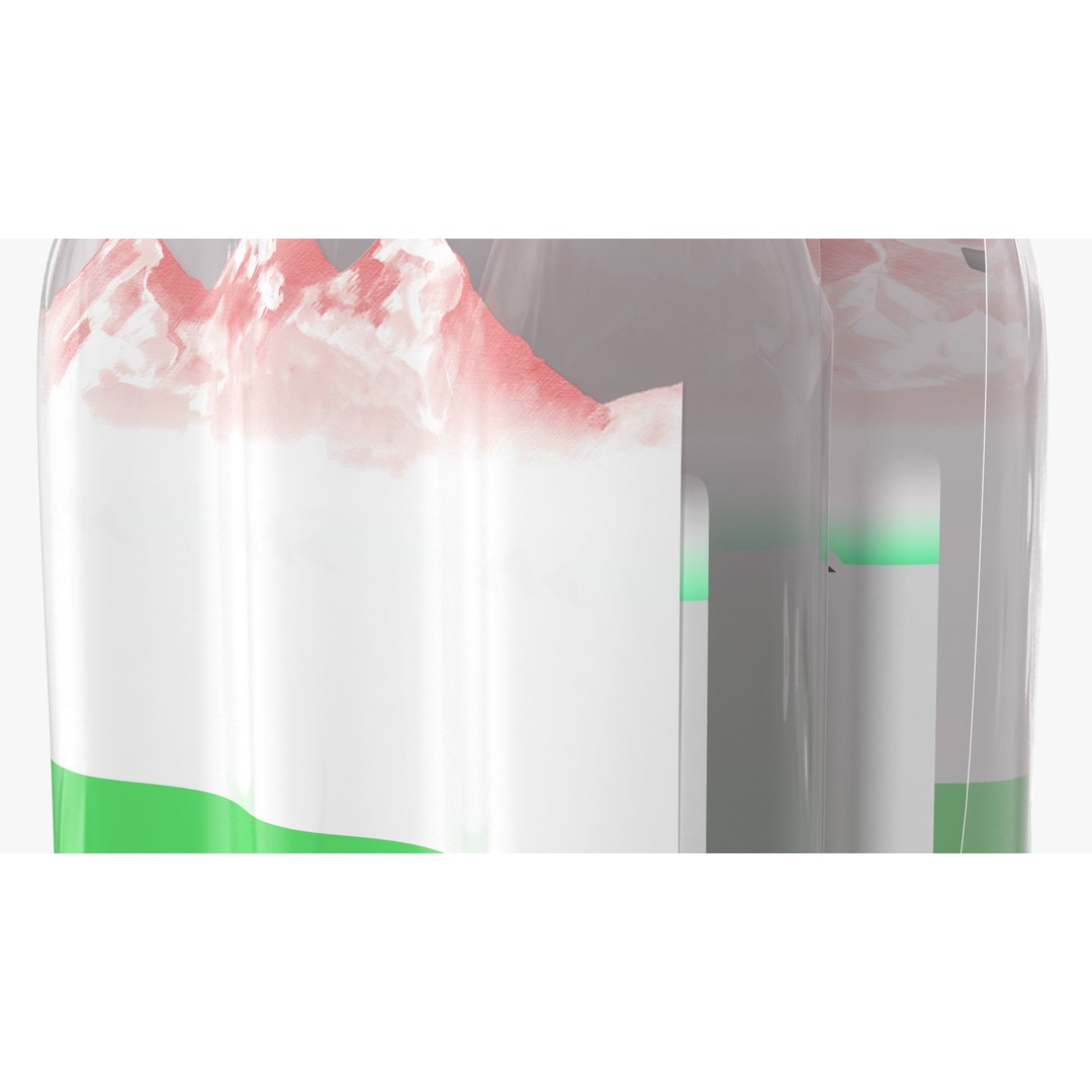 Mineral Water 1L Bottle Pack 3D Model – High Quality Polygonal Asset, FBX - View 11
