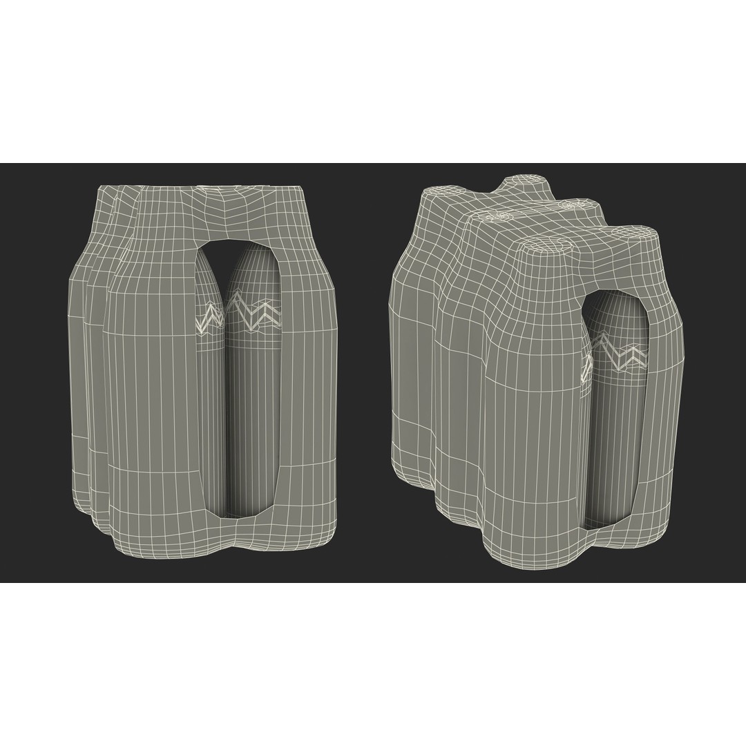 Mineral Water 1L Bottle Pack 3D Model – High Quality Polygonal Asset, FBX - View 23