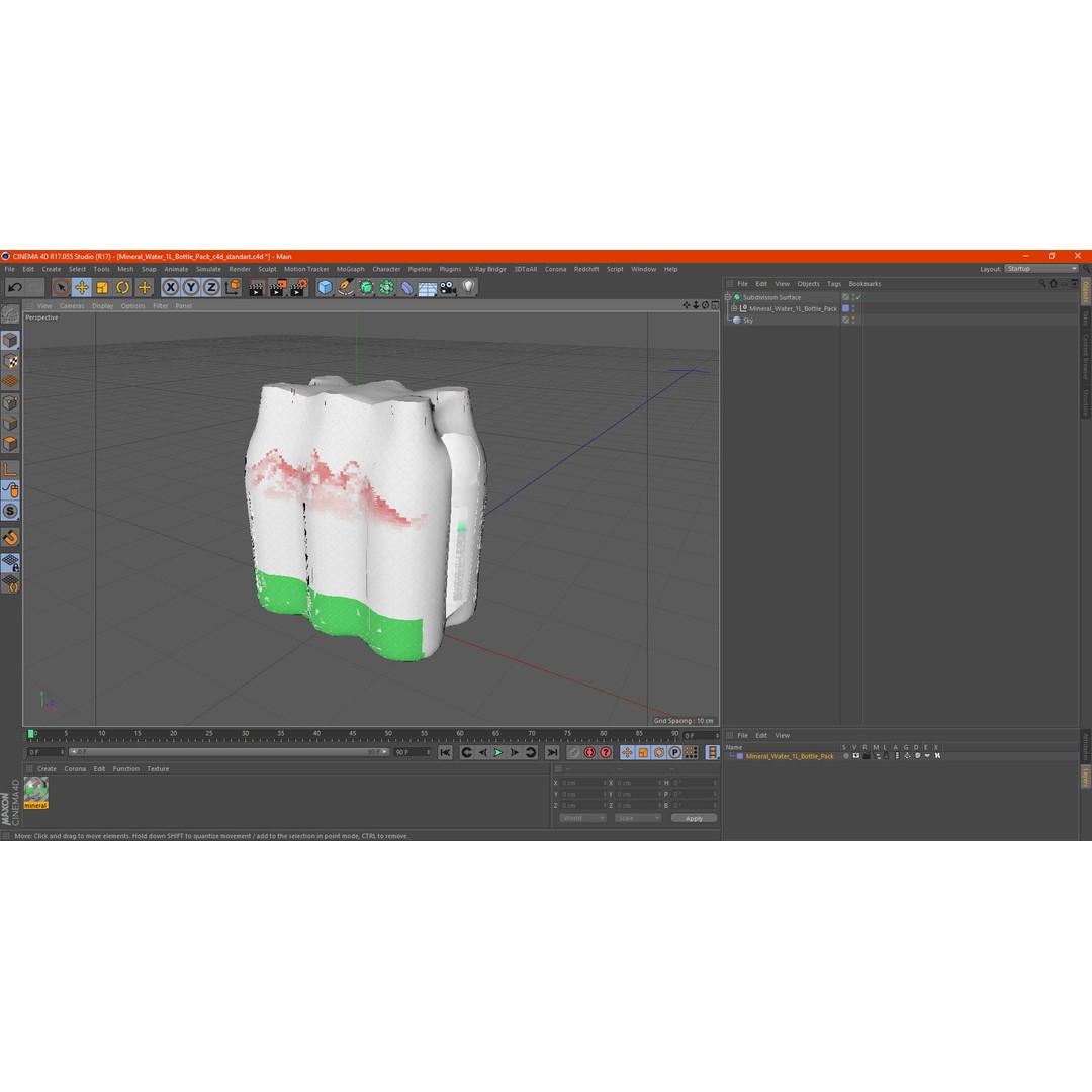 Mineral Water 1L Bottle Pack 3D Model – High Quality Polygonal Asset, FBX - View 32