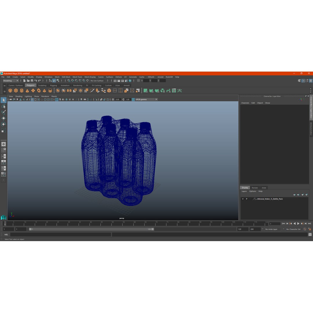 Mineral Water 1L Bottle Pack 3D Model – High Quality Polygonal Asset, FBX - View 33