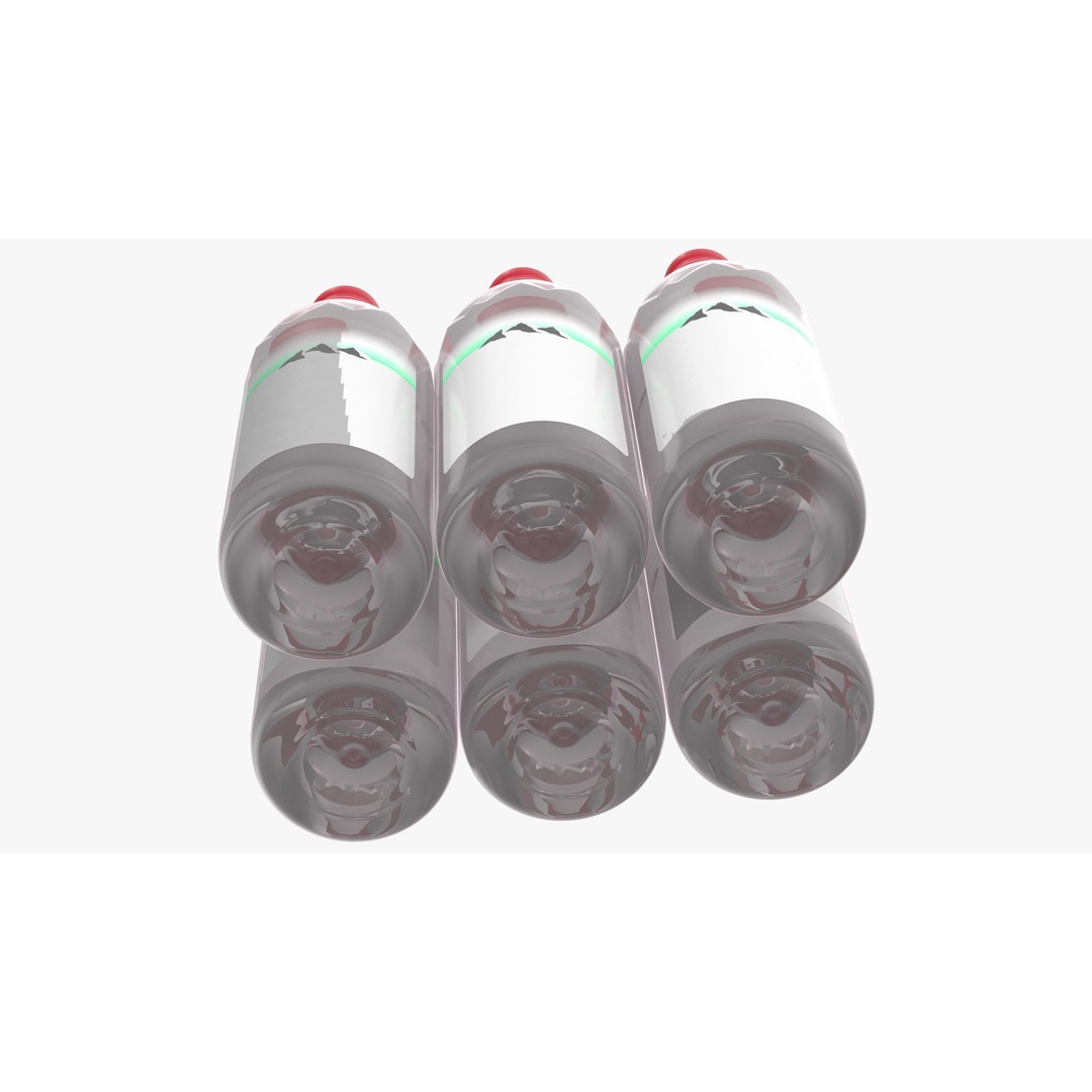 Mineral Water 1L Bottle Pack 3D Model – High Quality Polygonal Asset, FBX - View 9