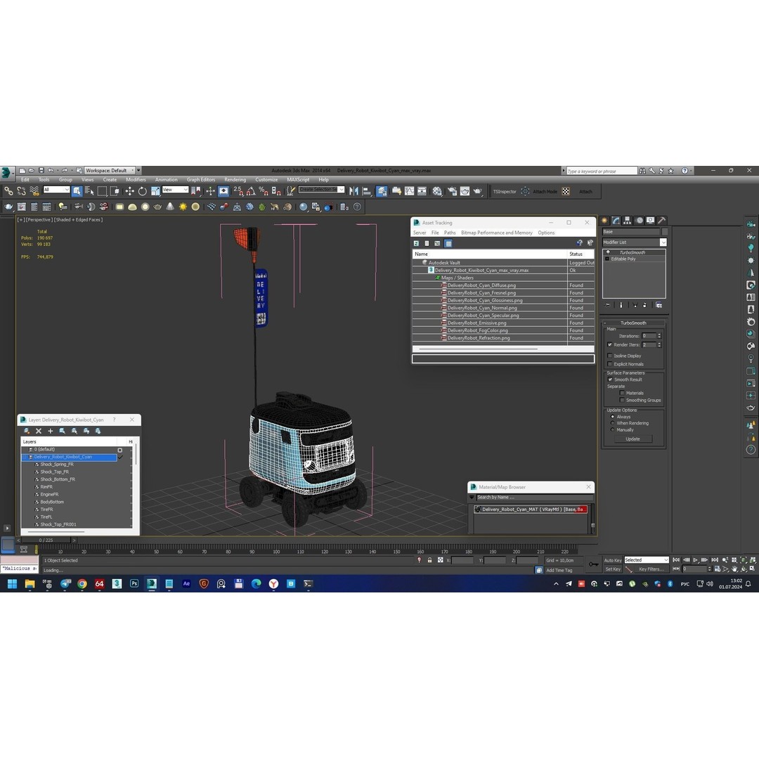 Kiwibot A-404 Delivery Robot 3D Model – High-Quality PBR Asset, FBX - View 27