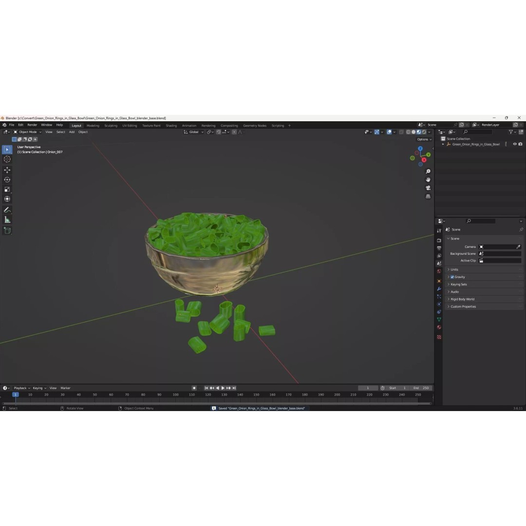 Green Onion Rings 3D Model – PBR Textured Culinary Asset, FBX - View 19