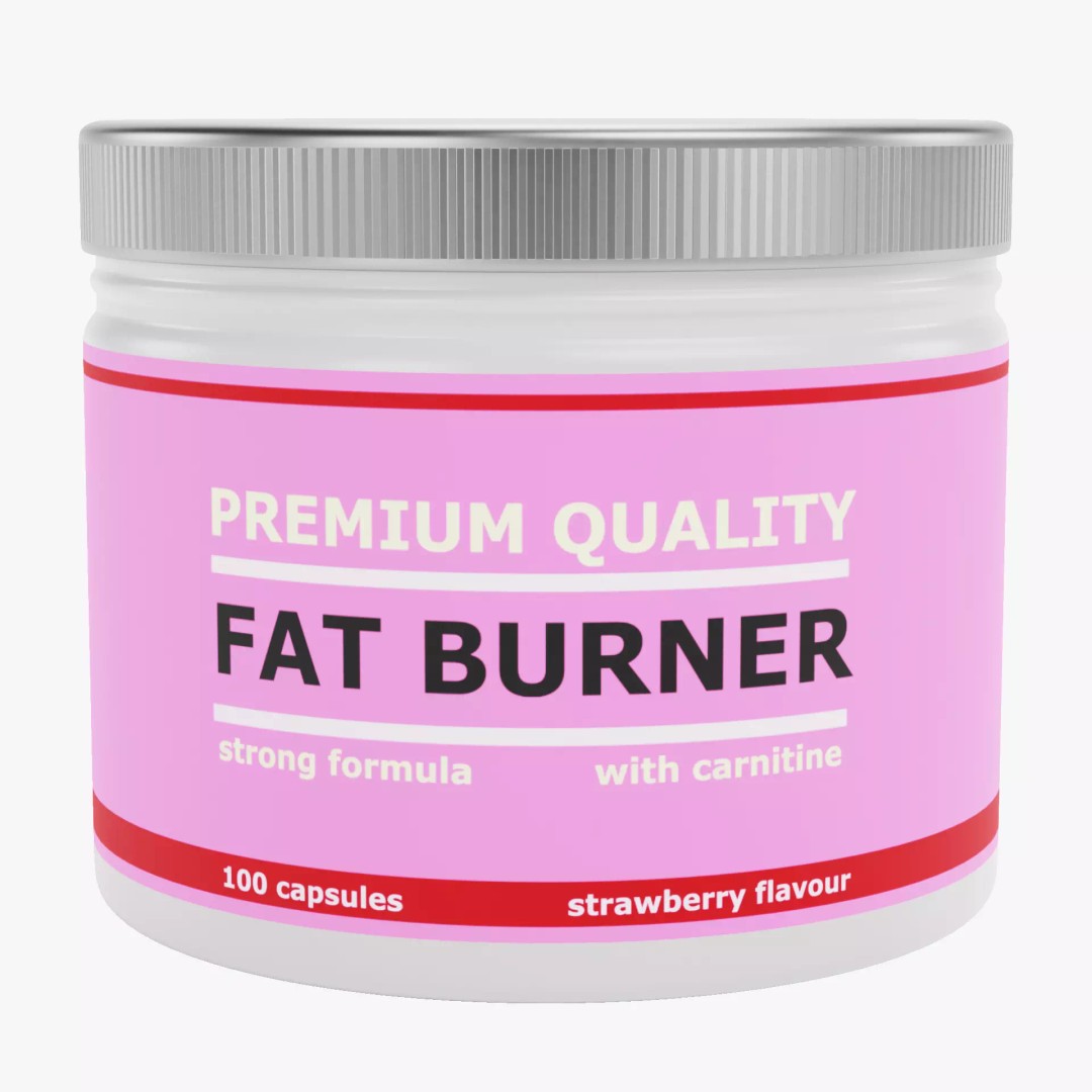 Fat Burner 3D Model – Low Poly Supplement Container with PBR Textures